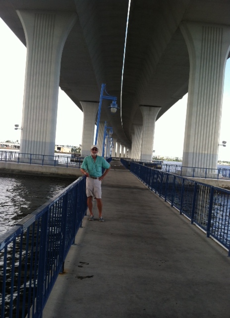Rich on the Stuart Riverwalk, under Route 1 bridge over the St. Lucie River in Stuart, FL.
